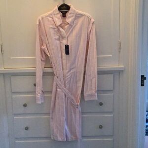 346 Brooks Brothers pink striped non-iron shirtdress.